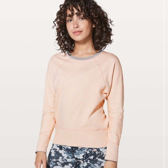 Lululemon Time Out Crew *Reversible Heathered Bleached Coral / Heathered size 8 - Picture 3 of 10